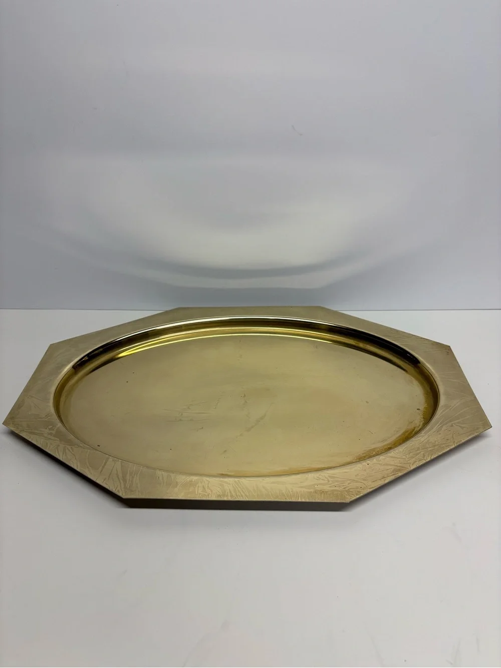 Brass Octagonal Serving Tray - Brass Finish